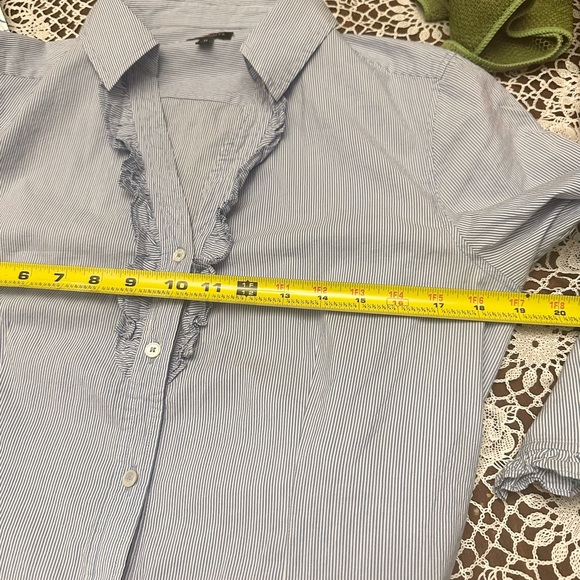 Talbots Cotton & Silk Blue striped dress 12 p - Picture 8 of 11